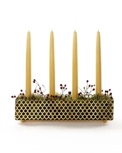 Adventsljusstake mässing - Klöver