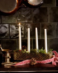 Adventsljusstake mässing - Klöver