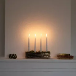Adventsljusstake nickel - Klöver