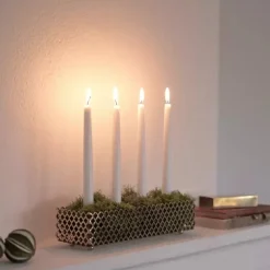 Adventsljusstake nickel - Klöver