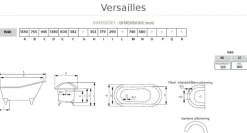 Badkar - Versailles vit gjutjärn med tassar, 154 cm