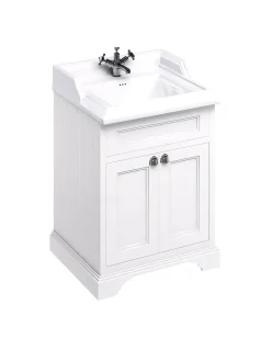 Badrumskommod Burlington - 65 cm porslin/dörr vit