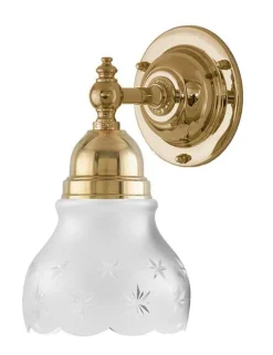Badrumslampa - Adelborg mässing, slipat mattglas