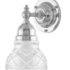 Badrumslampa - Adelborg nickel, slipat klarglas
