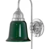 Badrumslampa - Ahlström 60 nickel, grön klocka