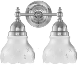 Badrumslampa - Bergman nickel, slipat mattglas
