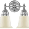 Badrumslampa - Bergman nickel, benvit klocka