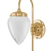Badrumslampa - Blomberg 80 mässing, slipat mattglas droppe
