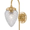 Badrumslampa - Blomberg 80 mässing, klarglas droppe