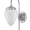 Badrumslampa - Blomberg 80 nickel, klarglas droppe