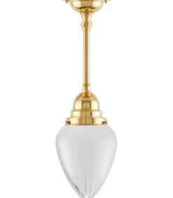 Badrumslampa - Byströmpendel 80 mässing, mattdroppe