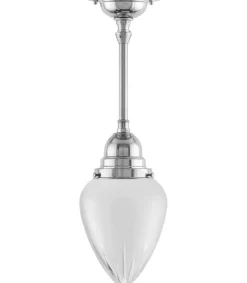 Badrumslampa - Byströmpendel 80 nickel, mattdroppe