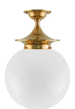 Badrumslampa - Dahlberg 100 mässing, stor klotskärm