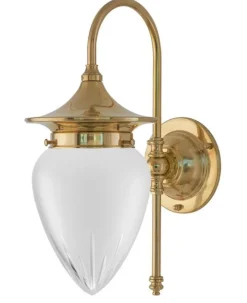 Badrumslampa - Fryxell mässing, slipat mattglas
