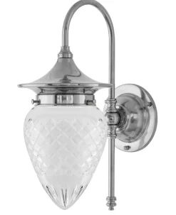 Badrumslampa - Fryxell nickel, slipat klarglas
