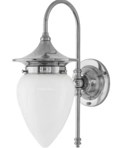 Badrumslampa - Fryxell nickel, opalvit