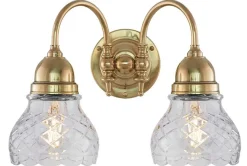 Badrumslampa - Stackelberg mässing, slipat klarglas