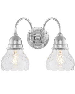 Badrumslampa - Stackelberg nickel, slipat klarglas