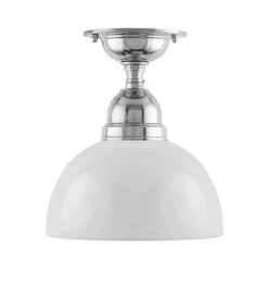 Badrumslampa - Taklampa Byström 60 nickel, halvsfär