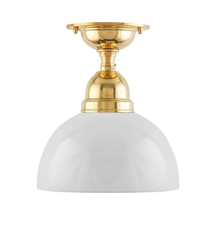 Badrumslampa - Taklampa Byström 60 mässing, halvsfär