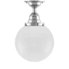 Badrumslampa - Taklampa Byström 100 nickel, klotskärm