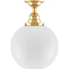 Badrumslampa - Taklampa Byström 100 mässing, stor klotskärm