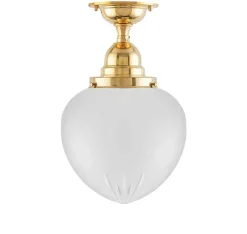 Badrumslampa - Taklampa Byström 100 mässing, mattdroppe