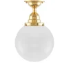 Badrumslampa - Taklampa Byström 100 mässing, klotskärm