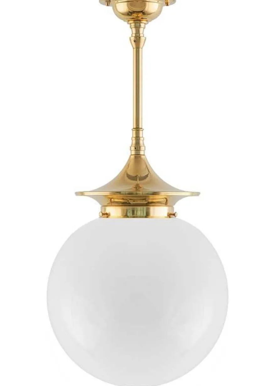 Badrumslampa - Taklampa Dahlbergspendel 100 mässing, stor klotskärm