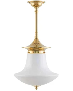 Badrumslampa - Taklampa Dahlbergspendel 100 mässing, klottrattskärm