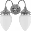 Badrumslampa - Tigerstedt nickel, opalvit droppe