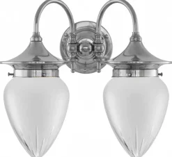 Badrumslampa - Tigerstedt nickel, slipat mattglas