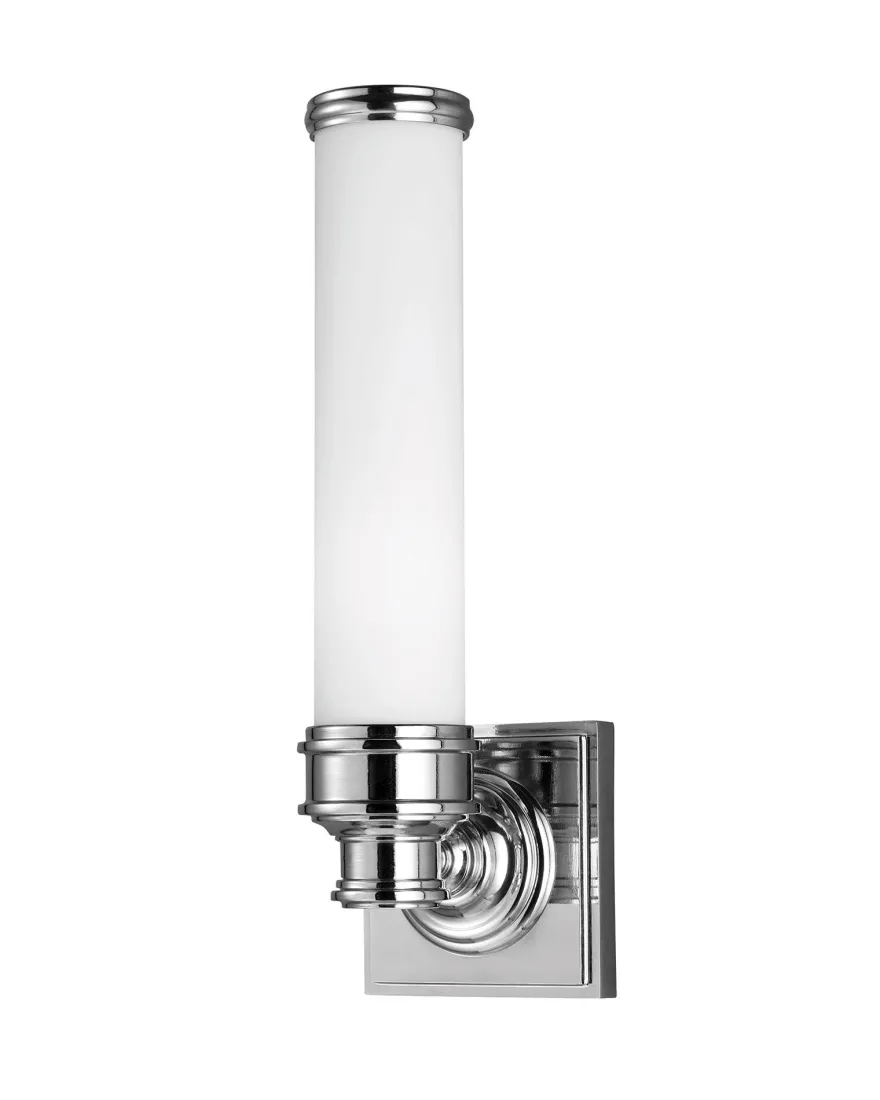Badrumslampa - Vägglampa Longford krom/vit-frost