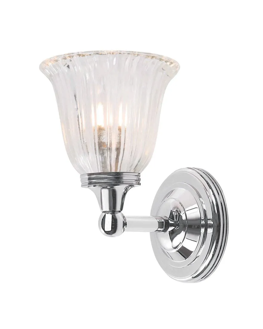 Badrumslampa - Vägglampa Truro krom/glas