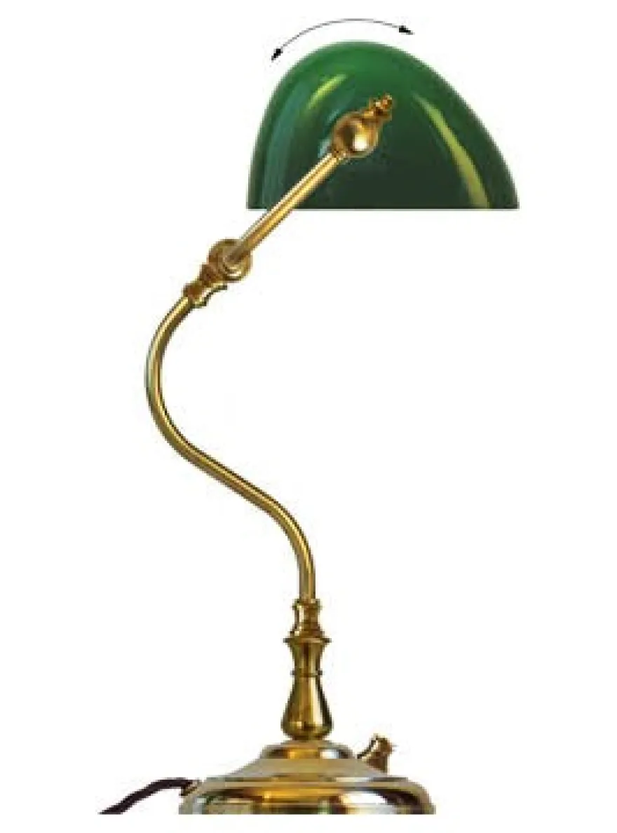 Bankirlampa Karlskrona (Mässing/Grön skärm)