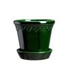 Bergs Potter Kruka med fat, Jugend - Grön 12 cm