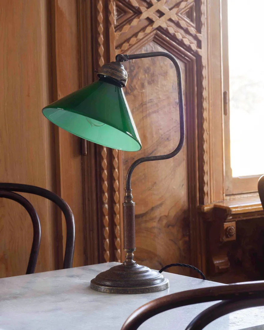 Bordslampa 1903 - Antik med grön skärm