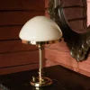 Bordslampa - Karlfeldt mässing, toppig benvit