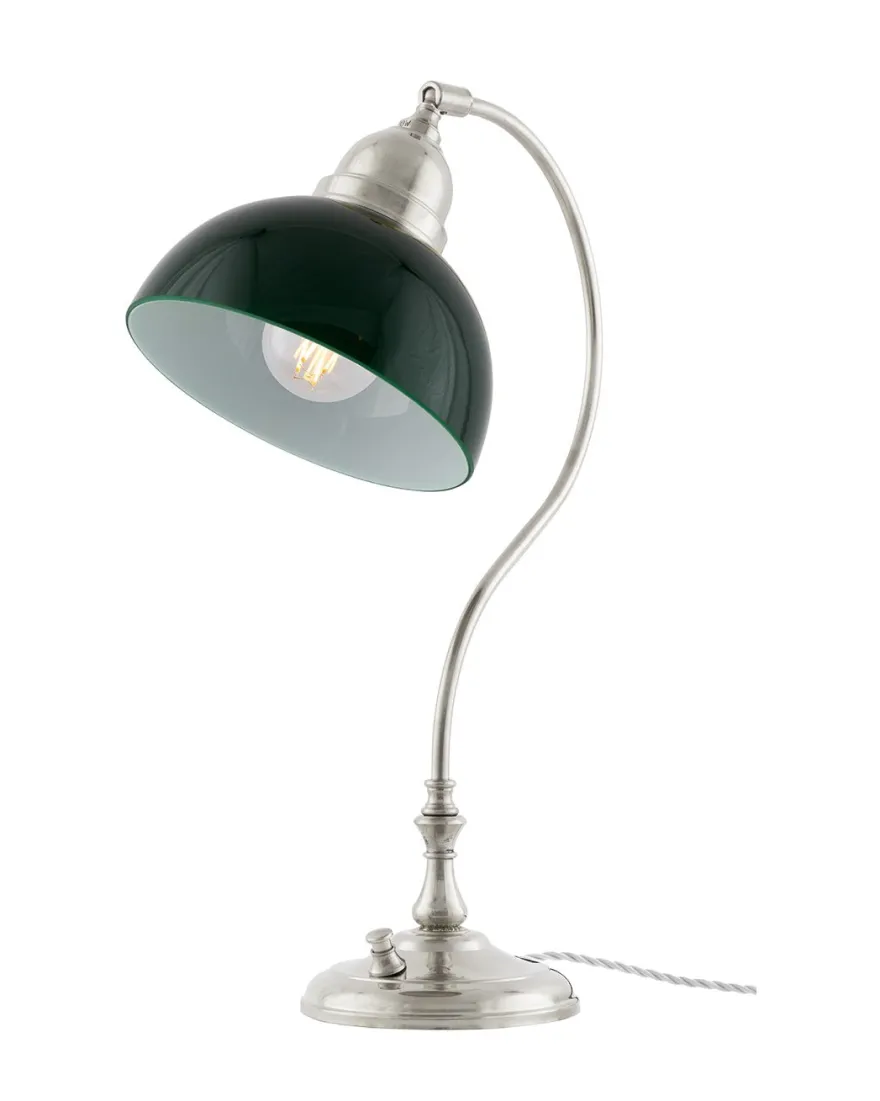 Bordslampa - Lagerlöf nickel, grön skärm