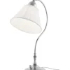 Bordslampa - Lagerlöf nickel, vit tygskärm