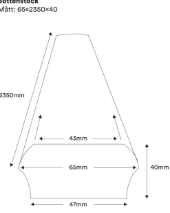 Bottenstock till räcke - 40 x 65 x 2350 mm