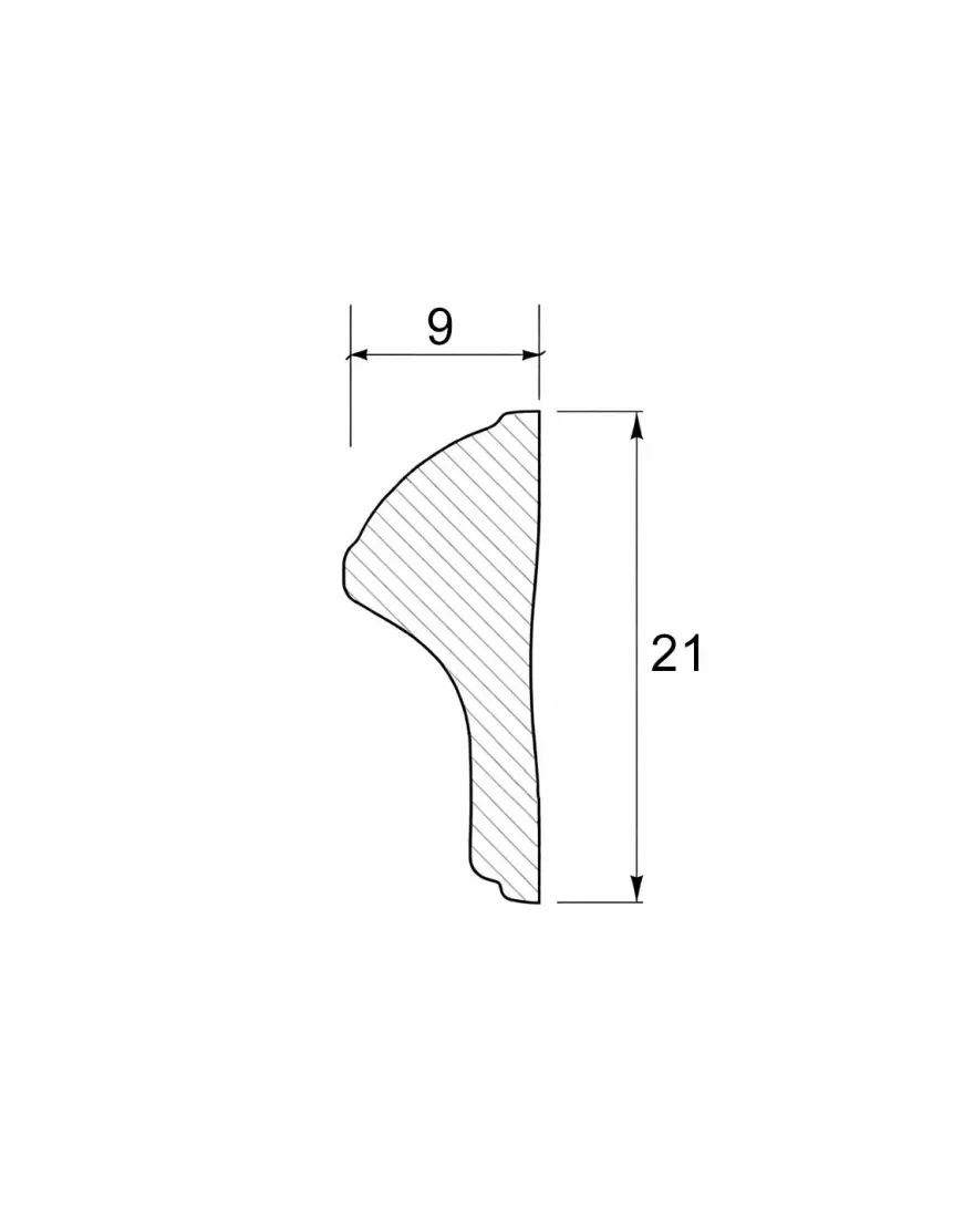 Dekorlist - Dörrspegellist 9x21 mm