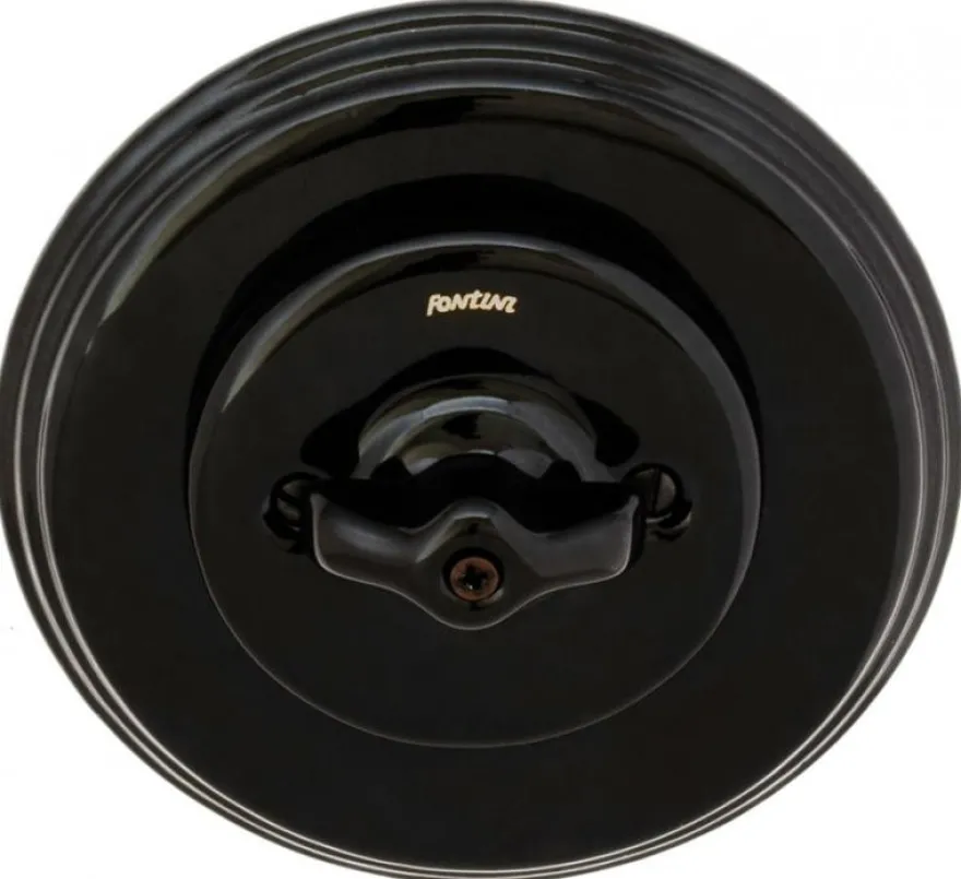 Dimmer svart porslin - Fontini infällt