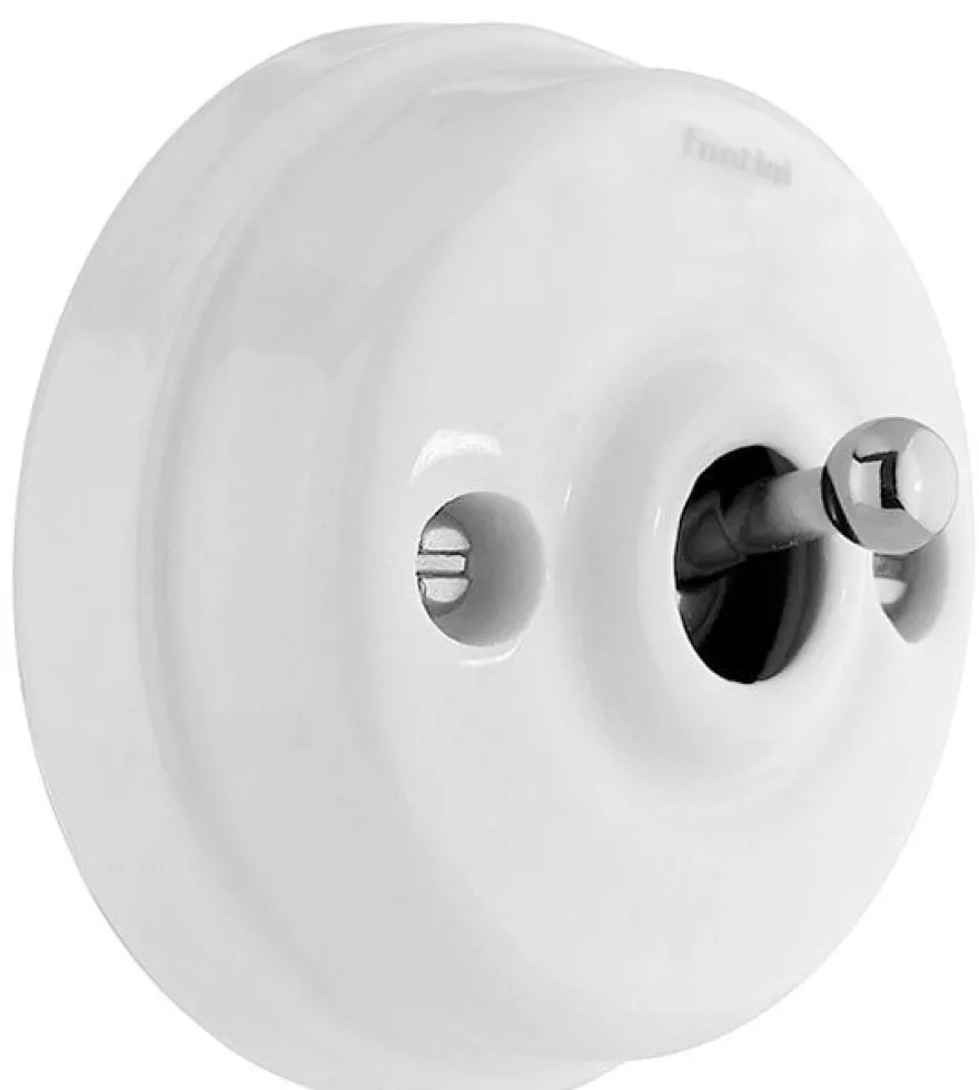 Dimmer vipp vitt porslin/krom - Fontini utanpåliggande