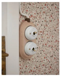 Dimmer vipp vitt porslin/mässing - Fontini utanpåliggande