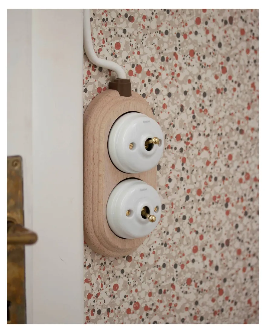 Dimmer vipp vitt porslin/mässing - Fontini utanpåliggande