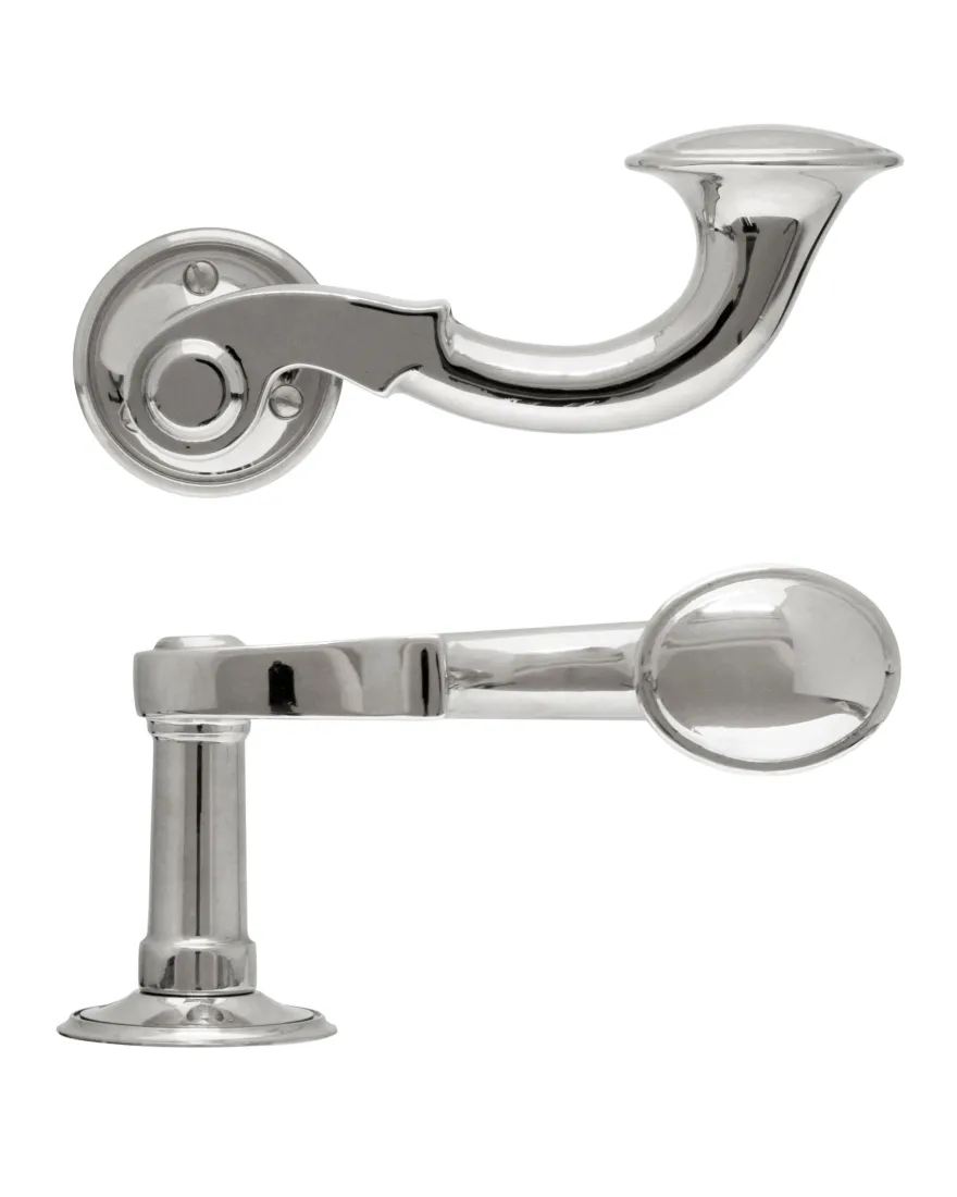 Dörrhandtag - Stort posthorn nickel