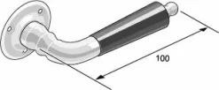 Dörrtrycke Låsbolaget nr 439 Nickel/svart trä - utan rosett