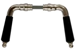 Dörrtrycke Låsbolaget nr 439 Nickel/svart trä - utan rosett