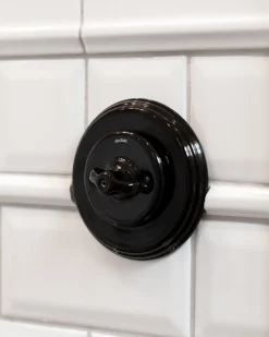 Dubbeldimmer kron svart porslin - Fontini infällt